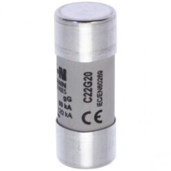 C22G20 CYLINDRICAL FUSE 22 x 58 20A GG 690V AC EATON ELECTRIC Fuse-link, LV, 10 A, AC 690 V, 22 x 58 mm, gL/..