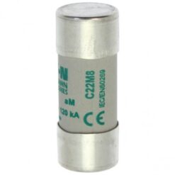 C22M8 CYLINDRICAL FUSE 22 x 58 8A AM 690V AC EATON ELECTRIC Fuse-link, LV, 12 A, AC 690 V, 22 x 58 mm, aM, I..