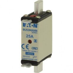 Low Voltage NH 25NHFF000BI-400 EATON ELECTRIC Fuse-link, LV, 25 A, AC 400 V, NH000, gFF, IEC, dual indicator..