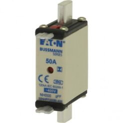 Low Voltage NH 50NHFF000BI-400 EATON ELECTRIC Fuse-link, LV, 50 A, AC 400 V, NH000, gFF, IEC, dual indicator..