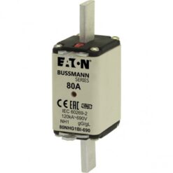 Low Voltage NH 80NHG1BI-690 EATON ELECTRIC Fuse-link, LV, 80 A, AC 690 V, NH1, gL/gG, IEC, dual indicator, i..