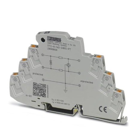 TTC-6-1X2-24DC-PT 2906804 PHOENIX CONTACT Surge protection for a 2-wire floating signal circuit, e.g., 0(4) .. TTC-6-1X2-24DC-PT 2906804 PHOENIX CONTACT Surge protection for a 2-wire floating signal circuit, e.g., 0(4) ..