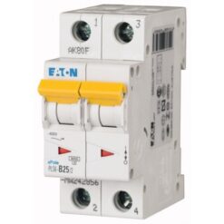 PLS6-B25/2-MW 242856 EATON ELECTRIC Over current switch, 25A, 2 p, type B characteristic