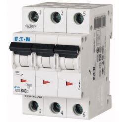 PLS6-B40/3-MW 242927 EATON ELECTRIC Over current switch, 40A, 3 p, type B characteristic