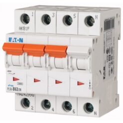 PLS6-B63/3N-MW 242998 EATON ELECTRIC Over current switch, 63A, 3pole+N, type B characteristic