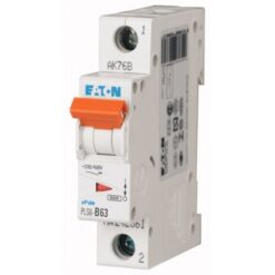 PLS6-B63-MW 242661 EATON ELECTRIC Over current switch, 63A, 1p, type B characteristic