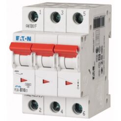 PLS6-C10/3N-MW 243014 EATON ELECTRIC Over current switch, 10A, 3pole+N, type C characteristic