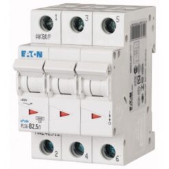 PLS6-C2,5/3-MW 242938 EATON ELECTRIC Over current switch, 2, 5 A, 3 p, type C characteristic