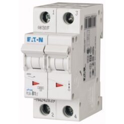 PLS6-D1/2-MW 242888 EATON ELECTRIC Over current switch, 1A, 2 p, type D characteristic