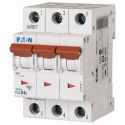 PLS6-D4/3-MW 242964 EATON ELECTRIC Over current switch, 4A, 3 p, type D characteristic