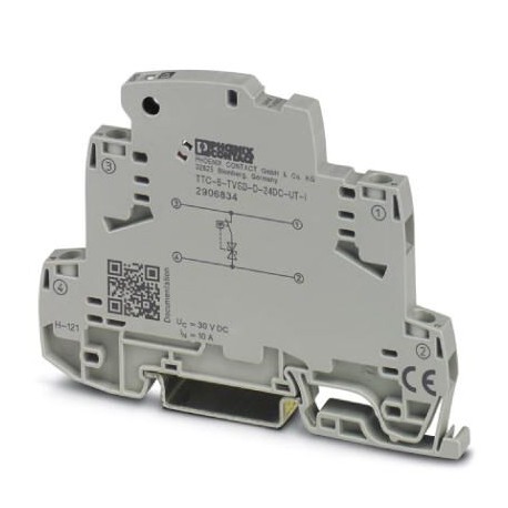 TTC-6-TVSD-D-24DC-UT-I 2906834 PHOENIX CONTACT Fine surge protection with integrated status indicator for a .. TTC-6-TVSD-D-24DC-UT-I 2906834 PHOENIX CONTACT Fine surge protection with integrated status indicator for a ..