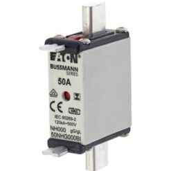NH FUSE 50A 500V GL/GG SIZE 000 50NHG000BI EATON ELECTRIC Fuse-link, LV, 50 A, AC 500 V, NH000, gL/gG, IEC, ..