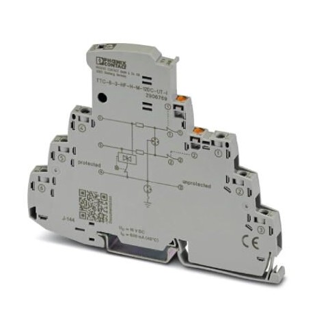 TTC-6-3-HF-F-M-12DC-UT-I 2906769 PHOENIX CONTACT Surge protection with integrated status indicator and knife.. TTC-6-3-HF-F-M-12DC-UT-I 2906769 PHOENIX CONTACT Surge protection with integrated status indicator and knife..